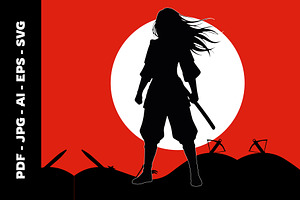Female Warrior Vector Art Set, a Person Illustration by nandinigraphics
