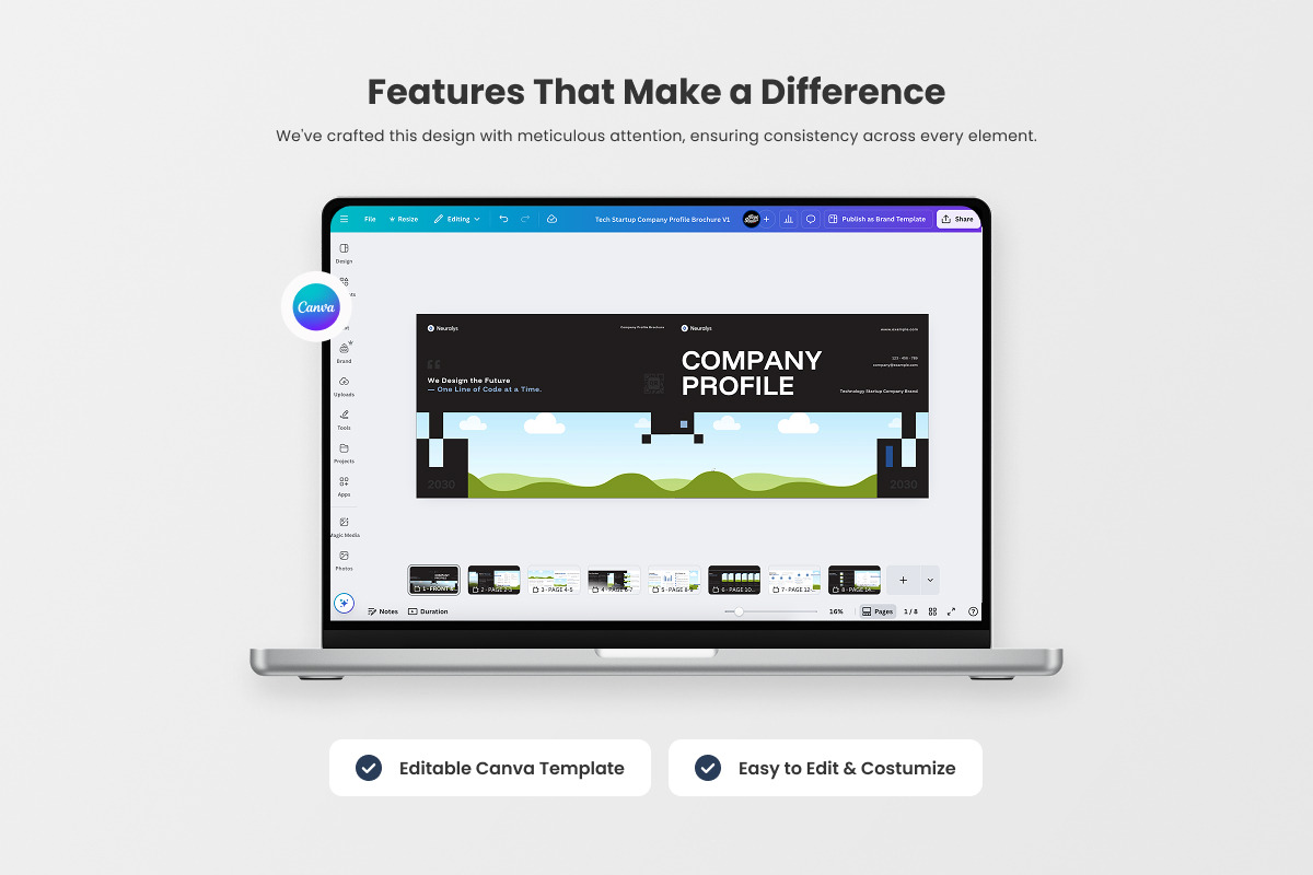 Tech Startup Company Profile Brochur, a Brochure Template by twinstd (Photo 3 of 6)