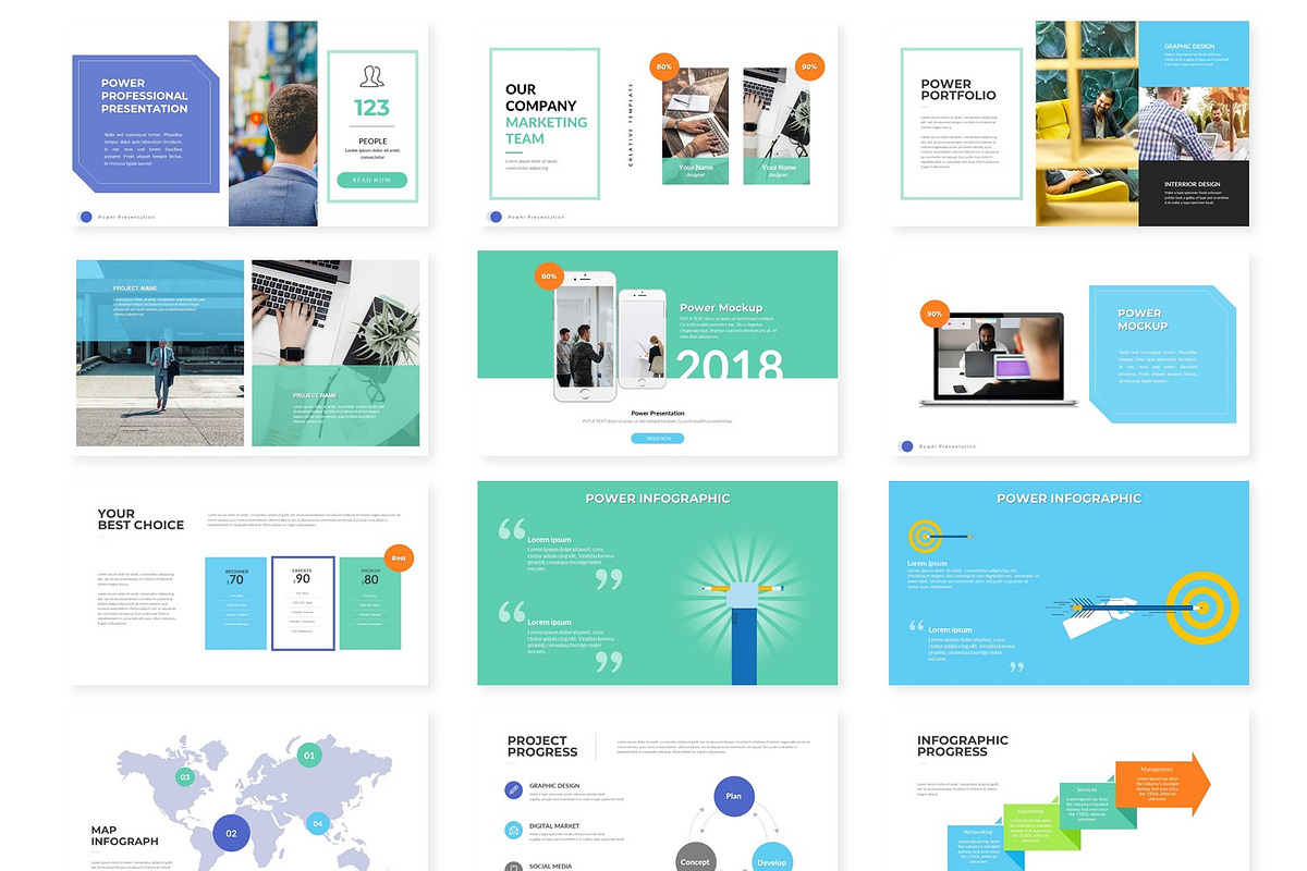 Power - Powerpoint Template, a Presentation Template by AQR Studio