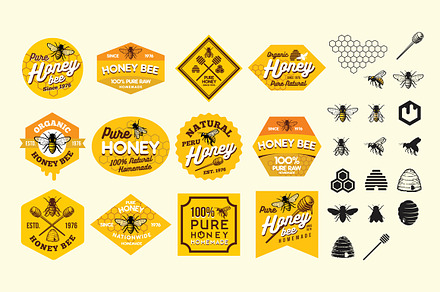 Honey Bee Labels Sticker, a Branding & Logo Template by G7