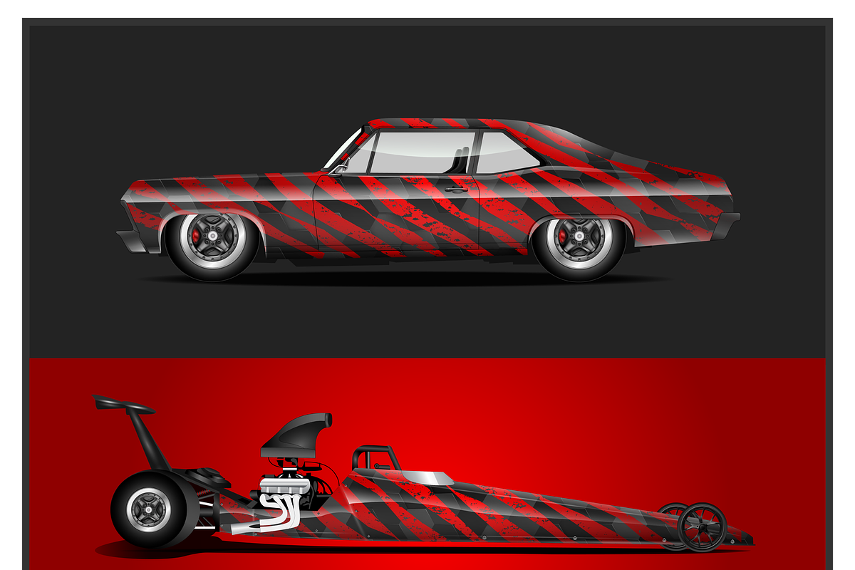 Vibrant Red Car Wrap Design, an Object Illustration by CarWrap design (Photo 2 of 3)