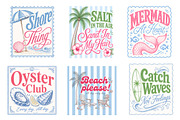 Preppy Coastal Summer Clipart Bundle, a Seasonal Illustration by Dream Creation (Thumbnail 8 of 11)