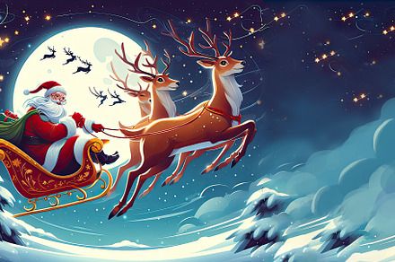 santa claus and reindeer