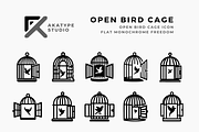 Open Bird Cage Icon Vector, an Icon by Akatype Studio (Thumbnail 1 of 3)