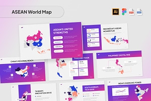 ASEAN World Map Infographic, an Object Graphic by Antstheme