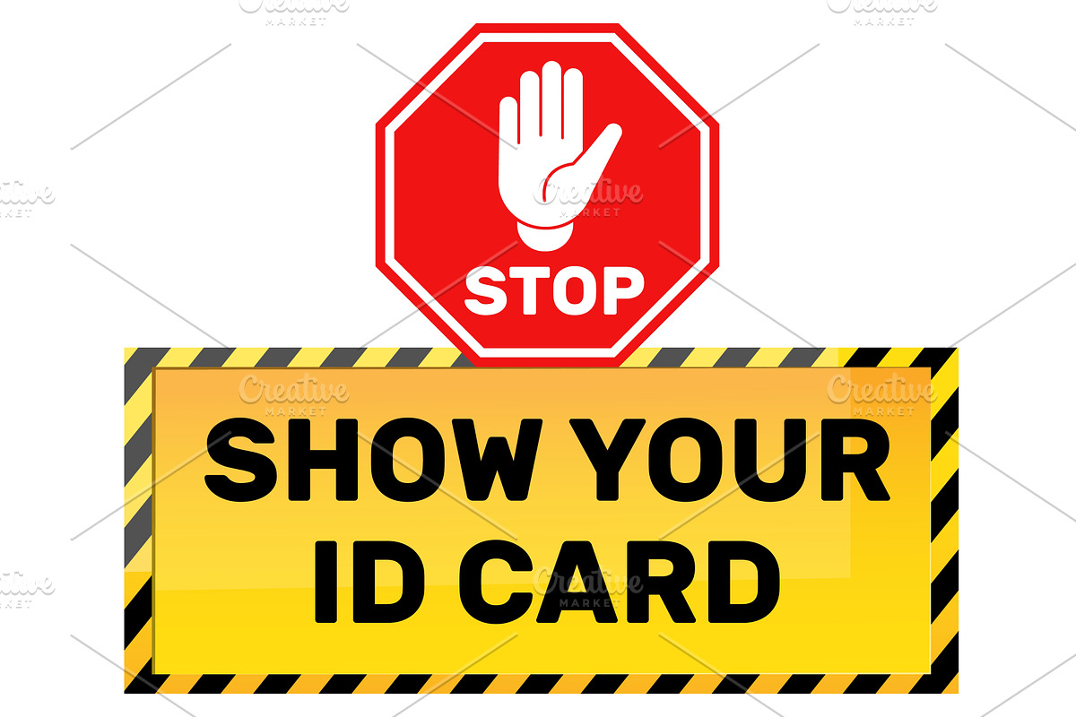 Warning sign with stopping hand, an Object Illustration by Vectorbuum