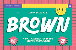 Brown Bold Handwritten Script Font