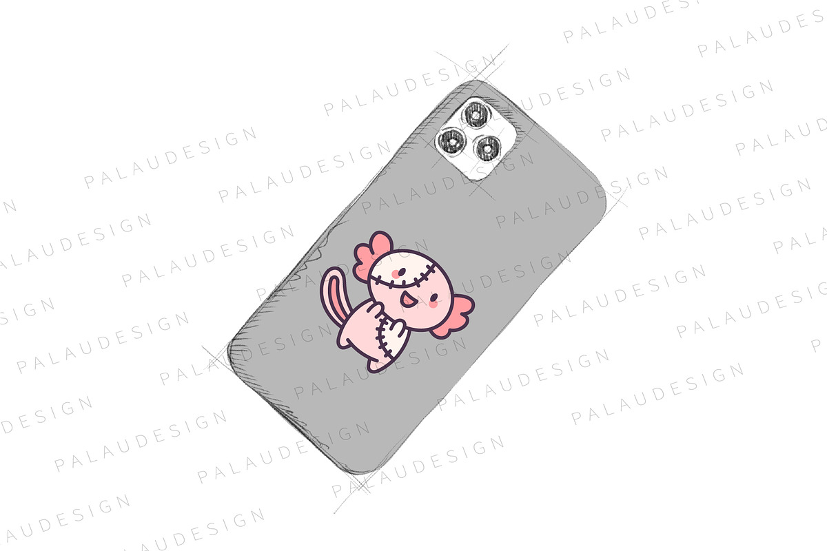 Axolotl Halloween Clipart Set, a Seasonal Illustration by Palau (Photo 2 of 12)