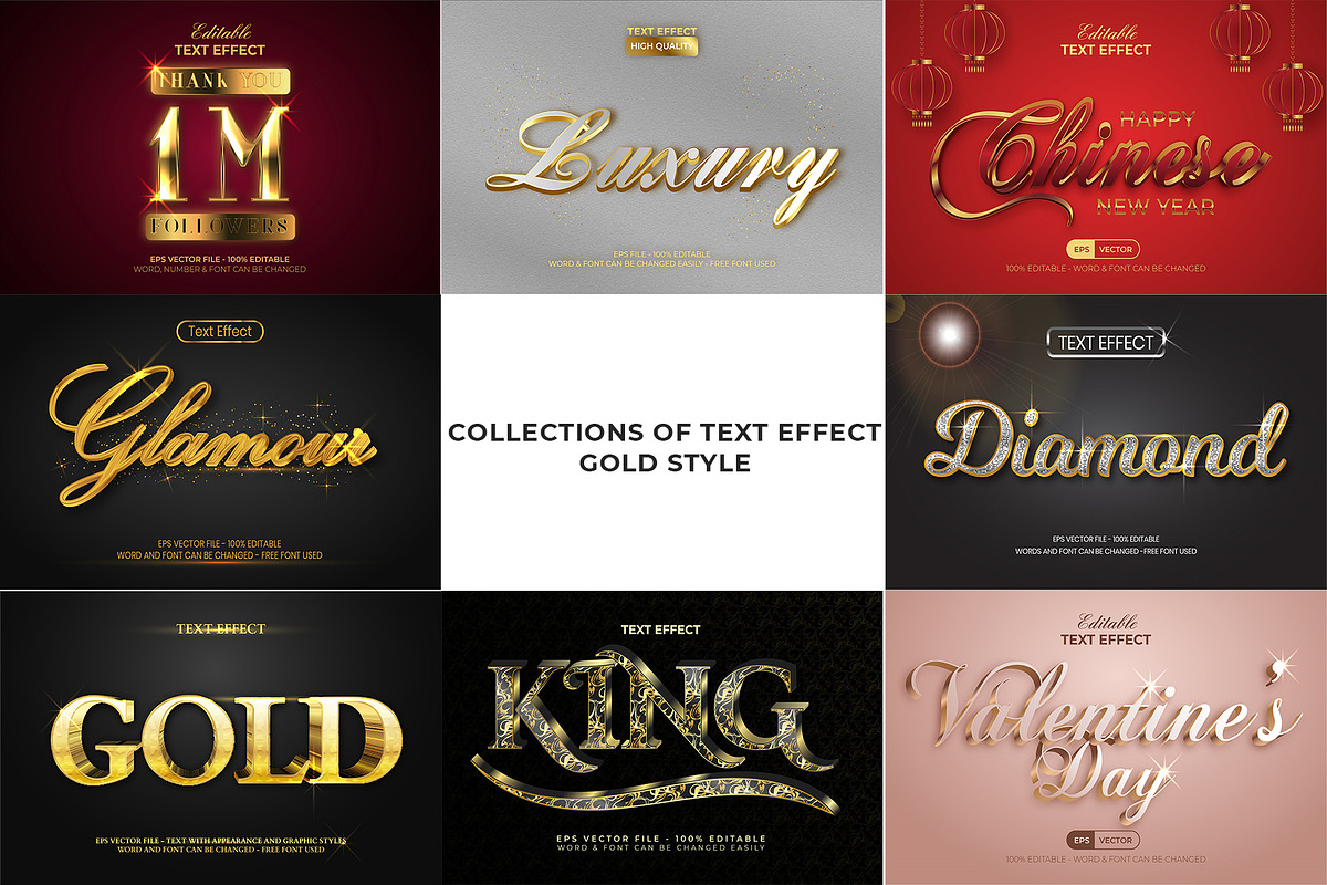 Gold Text Effect Style Collection, a Layer Style Add-On by Mockmenot (Photo 1 of 9)