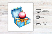 Watercolor Christmas Sport Balls, an Illustration by Canvas Craft (Thumbnail 7 of 7)