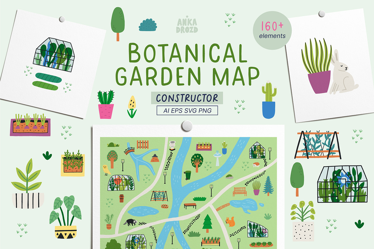 Botanical Garden Map, a Decorative Illustration by AnkaDrozd (Photo 1 of 11)