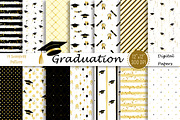 Graduation Digital Paper Pack, a Pattern Graphic by Douce Créativité (Thumbnail 2 of 6)