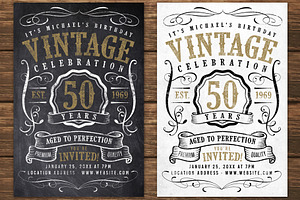 Chalk Vintage Birthday Flyer