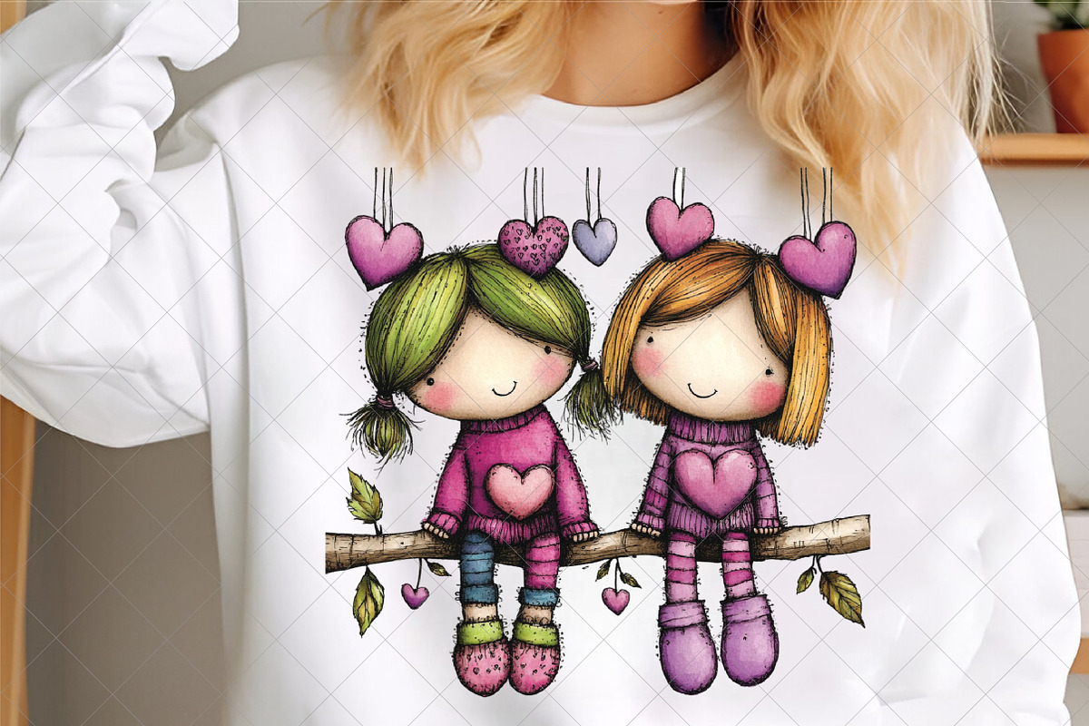 Couple Hand Drawn Valentine Clipart, an Illustration by SinaCreation (Photo 5 of 7)