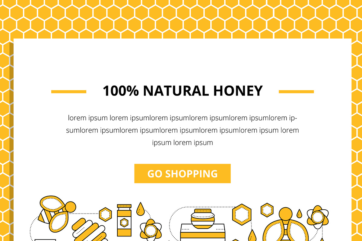 Set for branding honey, apiary, a Food Illustration by flatart (Photo 5 of 6)