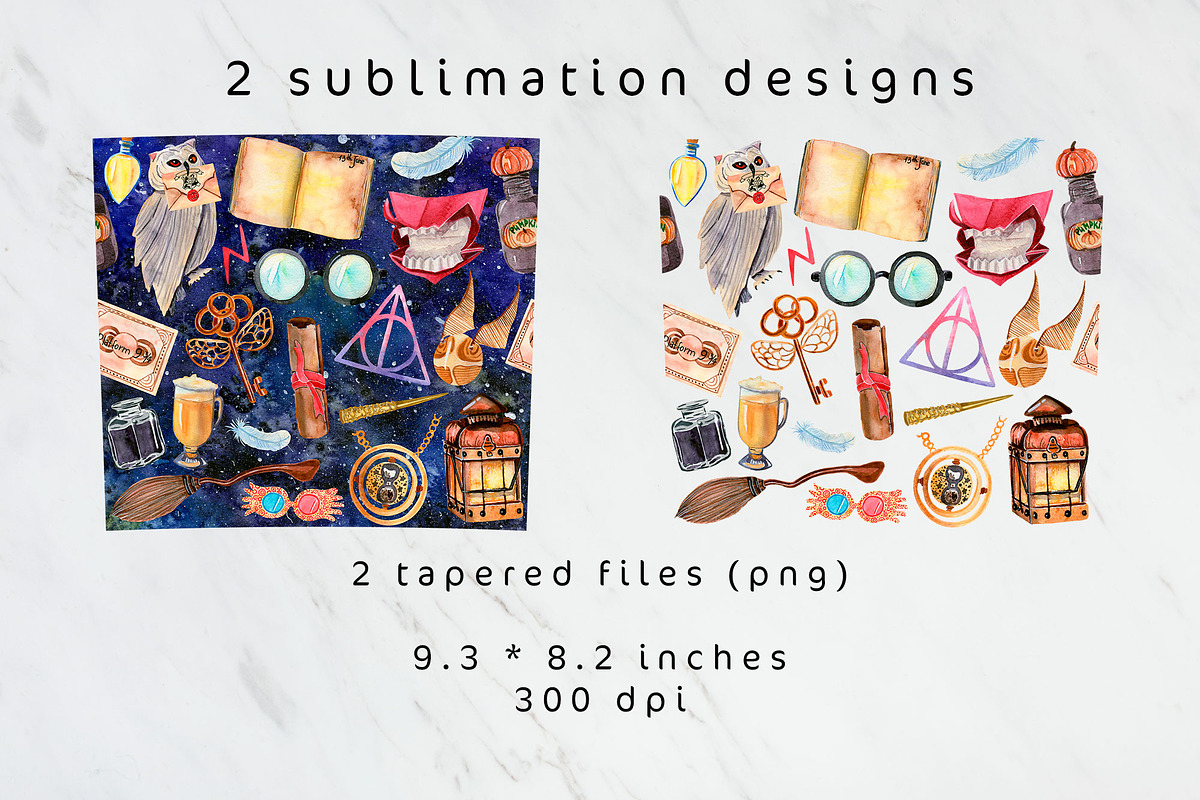 Magic school watercolor tumbler wrap, an Object Graphic by AnastasiaWatercolor (Photo 4 of 5)
