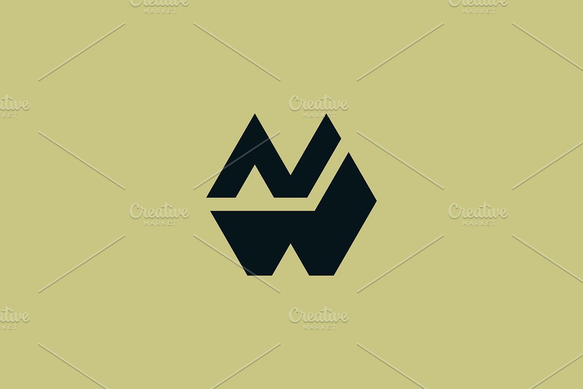 modern letter NW or WN monogram logo, a Branding & Logo Template by Rasagama Studio