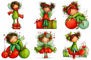 Whimsical Christmas Fairy Clipart, an Illustration by Daily.Designs (Thumbnail 4 of 5)