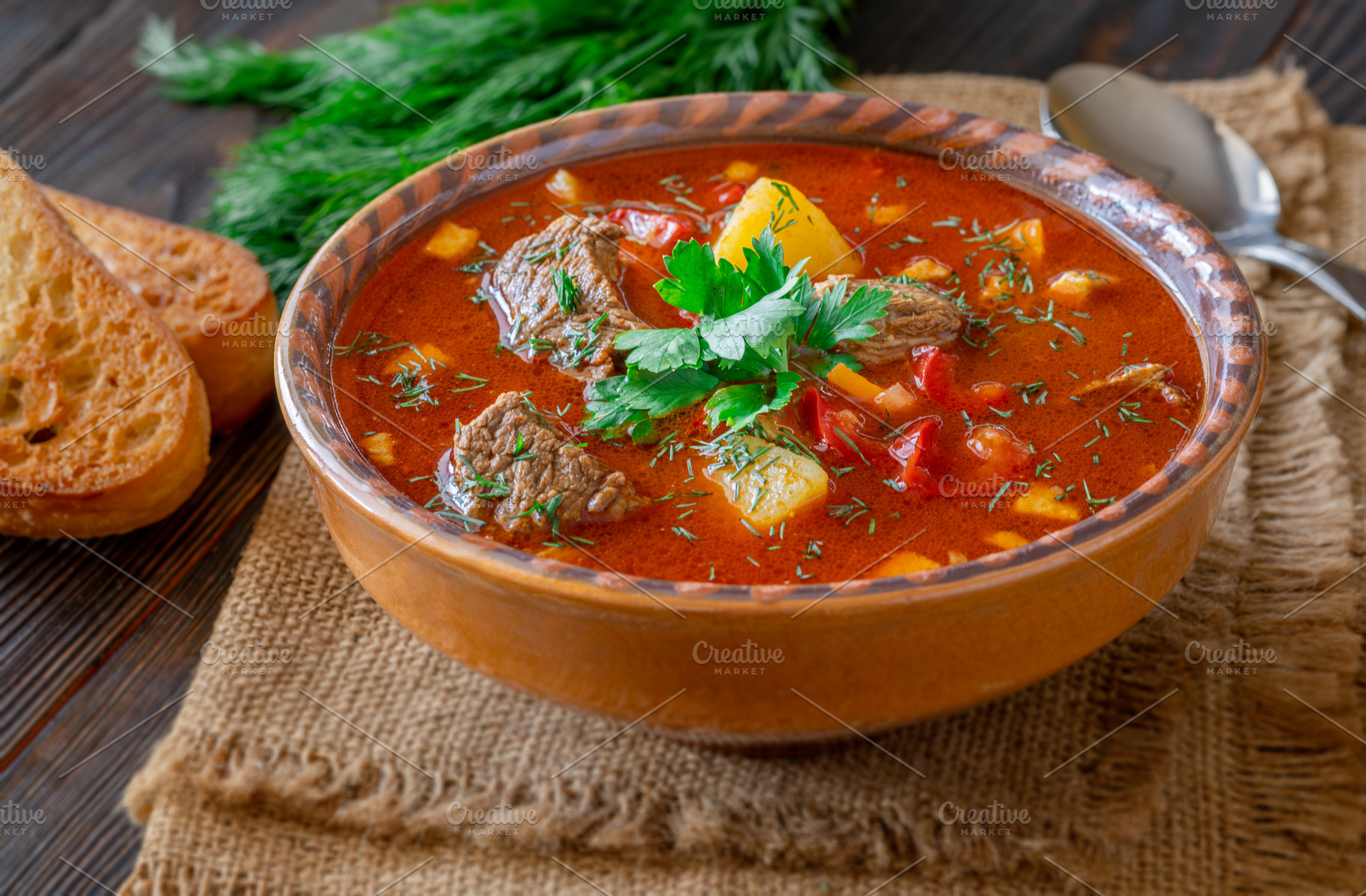 Traditional Bogracs stew, a Food & Drink Photo by Alexander Prokopenko