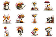 Woodland Animals Spring Floral Clipa, an Illustration by Dream Creation (Thumbnail 3 of 5)