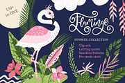 Flamingo Gardens illustration bundle, an Animal Illustration by Red Ink (Thumbnail 1 of 12)