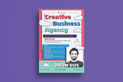 Retro Creative Business Agency Flyer, a Flyer Template by graphicook (Thumbnail 1 of 3)