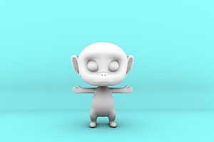 Low Poly Monkey 3D Model