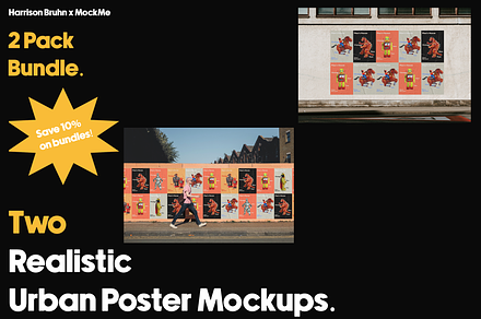 Urban Outdoor Poster Mockup Bundle 2, a Poster Template by Harrison Bruhn x MockMe