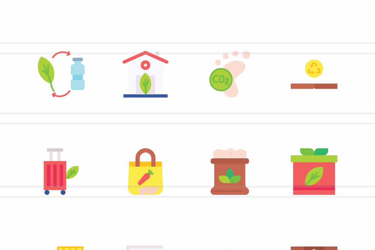 Zero Waste Lifestyle Flat Multicolor, an Icon by IconBunny (Photo 2 of 2)