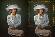 23 Golden Floral Photoshop Overlay, a Background Graphic by 3Motional (Thumbnail 4 of 21)