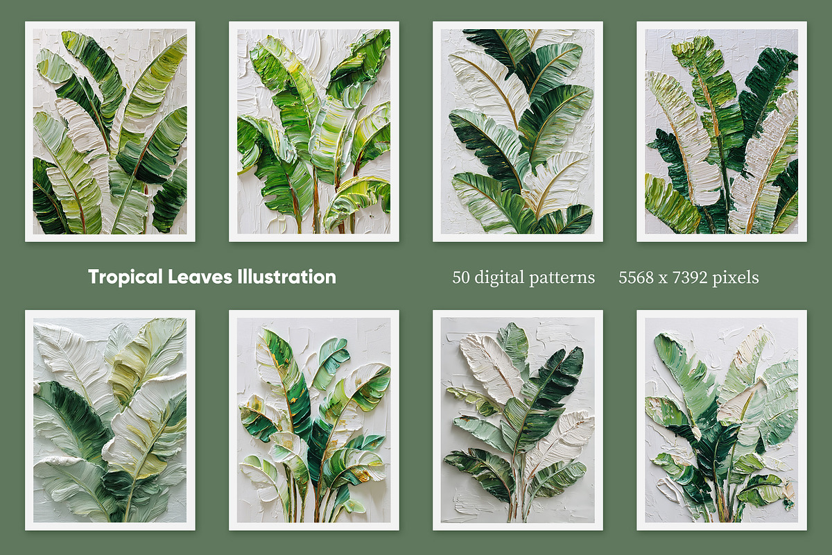 Tropical Leaves Illustration, a Decorative Illustration by Housui Patterns (Photo 3 of 12)