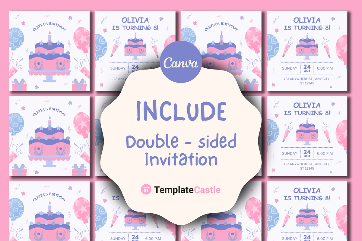 Birthday Celebration Canva Template, a Templates & Theme by TemplateCastleStore (Photo 4 of 7)