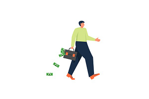 Bank loan concept, vector flat, a Person Illustration by Sky Pics Studio