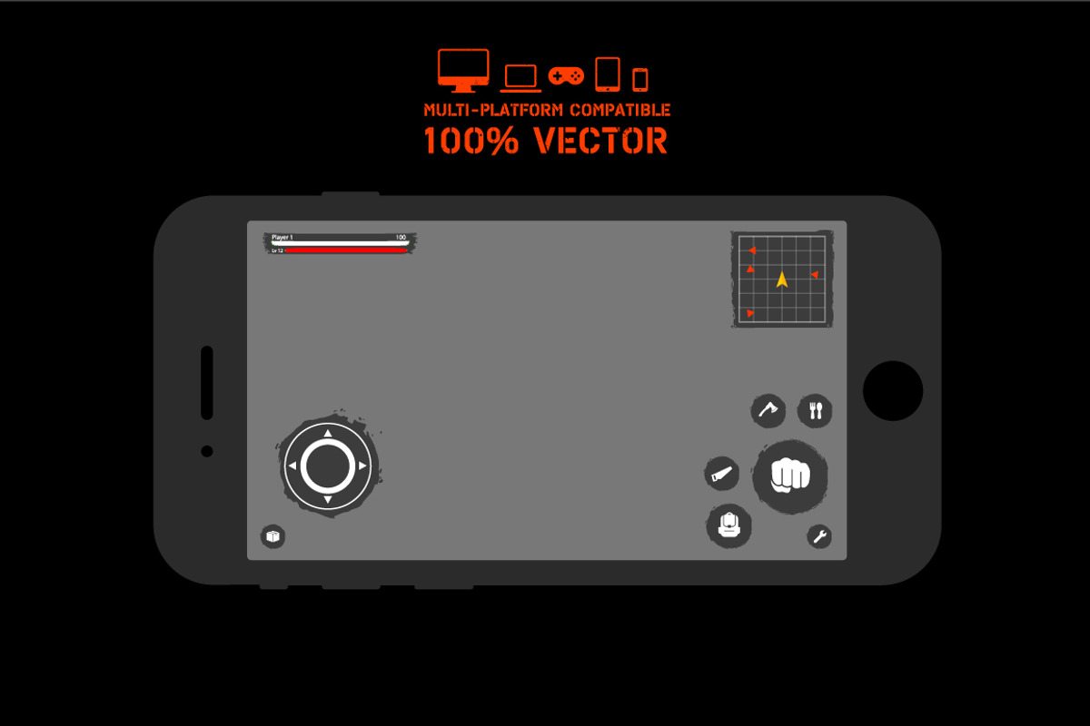 Grunge game ui kit, a Templates & Theme by Game Ui art (Photo 6 of 6)