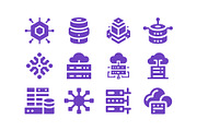 Tech Cloud Data Server Icons Bundle, a Solid Icon by Vectorium Studio (Thumbnail 7 of 24)