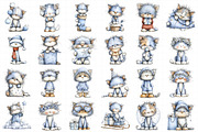Cute Christmas Fluffy Cats Sublimati, an Illustration by Daily.Designs (Thumbnail 3 of 5)
