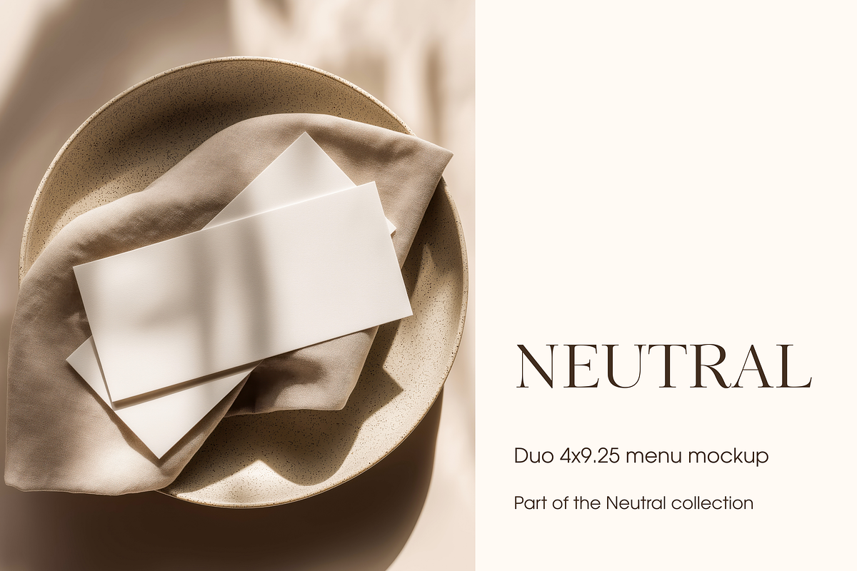 Neutral Duo Horizontal Menu Mockup, a Product Mockup by Serenefeeling (Photo 1 of 6)