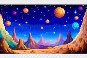 Alien Planet Pixel Art Background, a Background Graphic by minhm2m (Thumbnail 5 of 12)