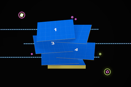 Neon Business Cards Mockup