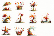 Whimsical Summer splash Clipart, an Illustration by Designworld (Thumbnail 4 of 8)