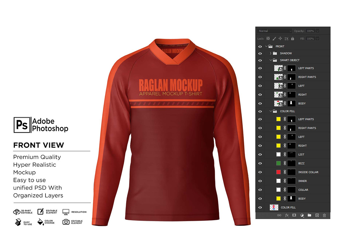 T-Shirt V-Neck Raglan L Mockup, a Shirt Mockup by Nanggroe Scripting (Photo 3 of 6)