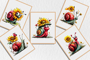 Funny Summer Snail Clipart, a Seasonal Illustration by Rose Art (Thumbnail 6 of 6)