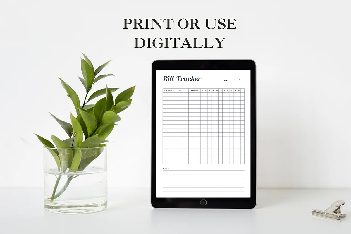 Canva Bill Tracker, a Stationery Template by DesignDevisers (Photo 7 of 9)