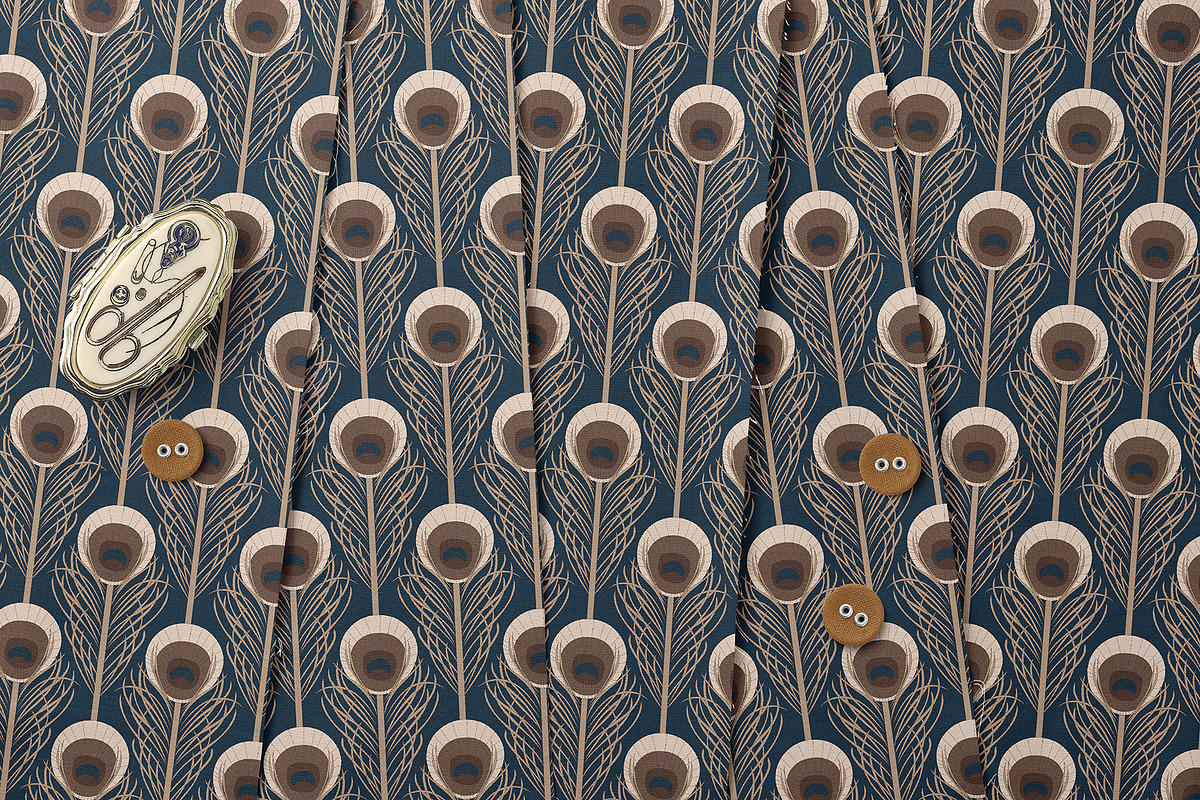 Vintage Peacock Plume Pattern Design, a Pattern Graphic by StudioGlouna (Photo 5 of 5)
