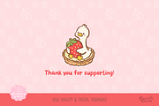 Sweet Strawberry Goose Clipart, an Animal Illustration by Blumensdiary (Thumbnail 6 of 6)