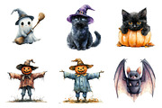 Cute Halloween Clipart Bundle, an Illustration by SinaCreation (Thumbnail 4 of 7)