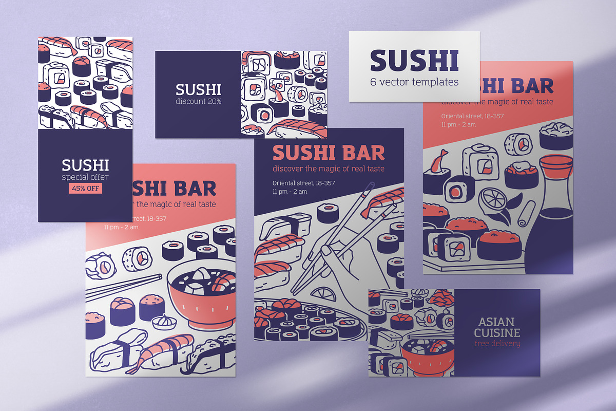 Sushi, Japan food posters, banners, a Background Graphic by Good Studio (Photo 1 of 6)