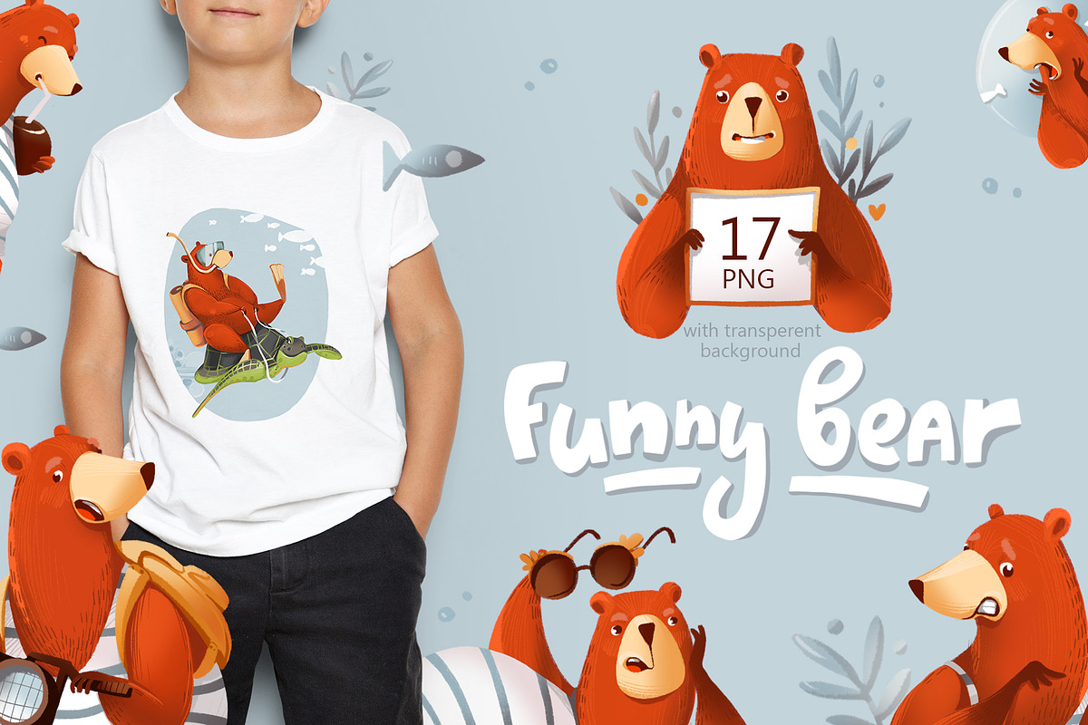 FUNNY BEAR digital illustrations, an Animal Illustration by Izobova (Photo 1 of 3)