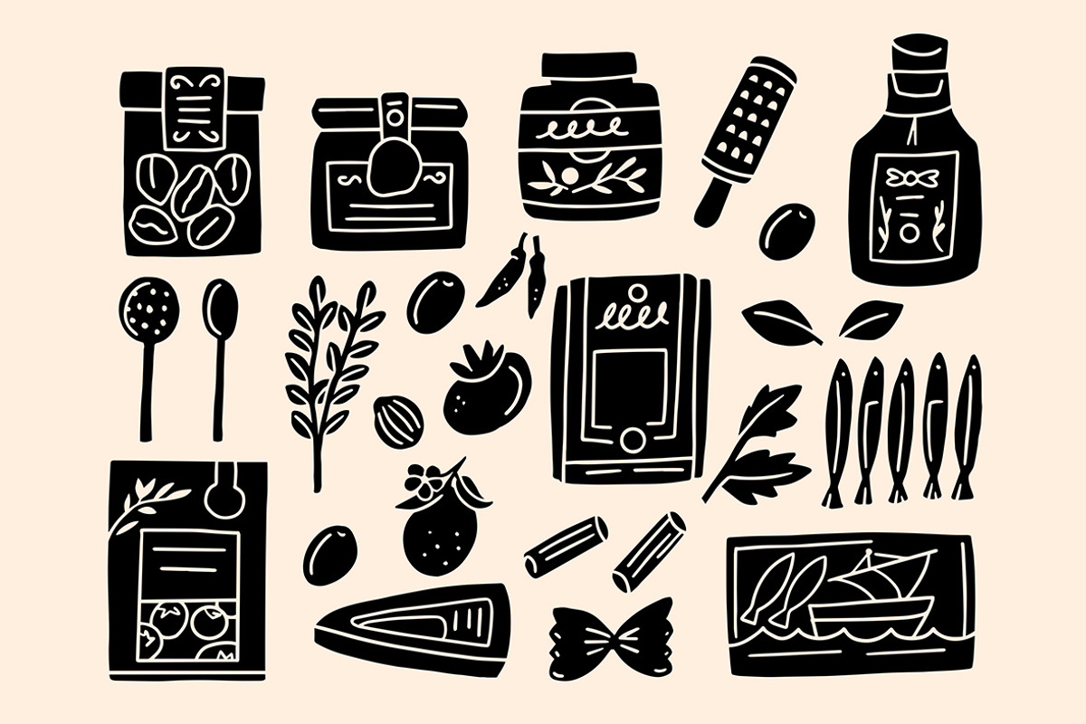 Cozy Cooking Linocut Bundle, an Illustration by ClayStudio