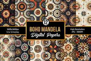 Boho Mandala Seamless Patterns